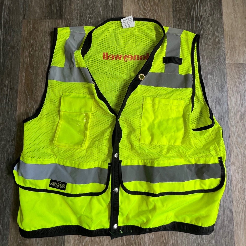 Radians Safety Vest Mens XL Neon‎ Yellow Reflective Honeywell Mesh SV59-2ZGD